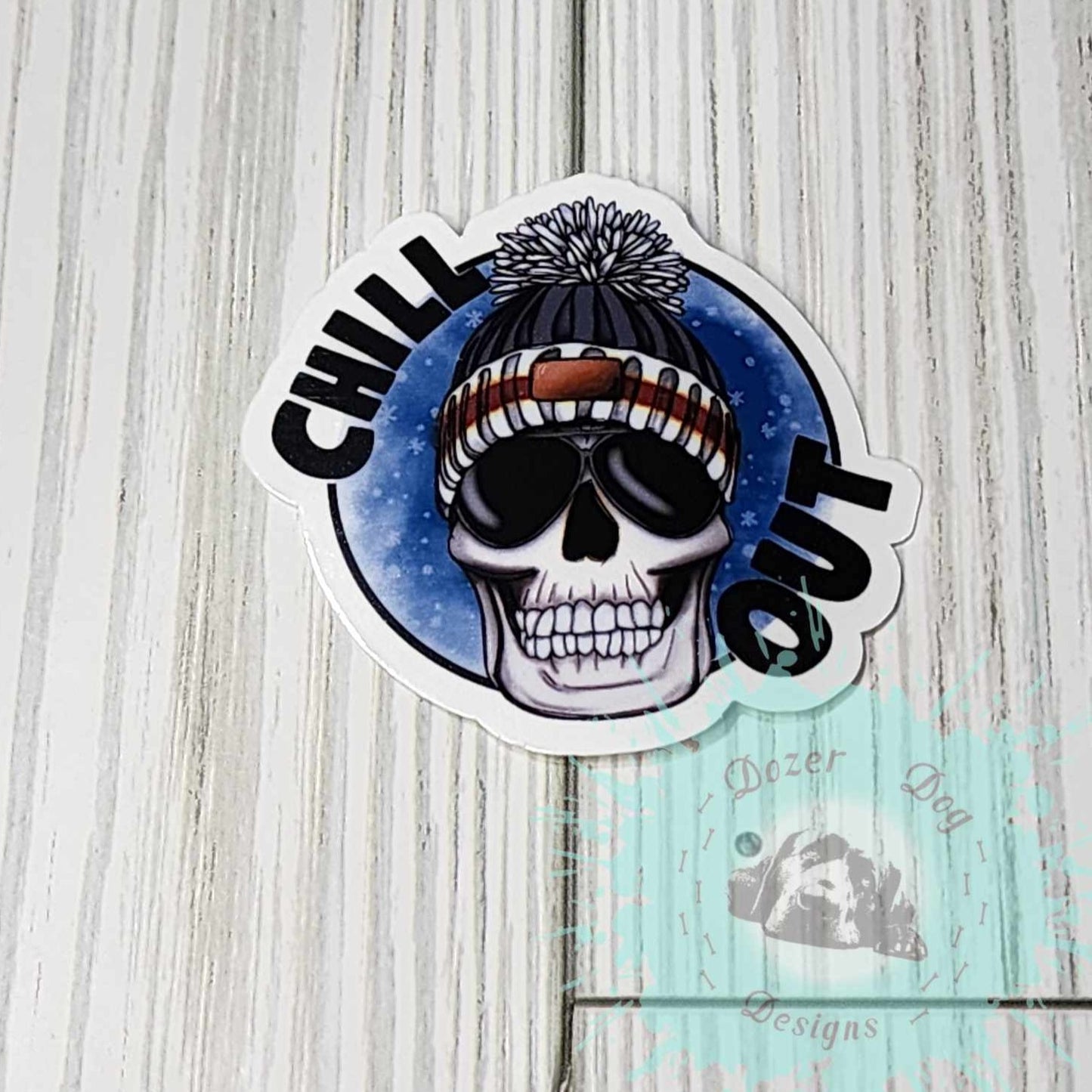 Chill Out Skull MDD Waterproof Sticker