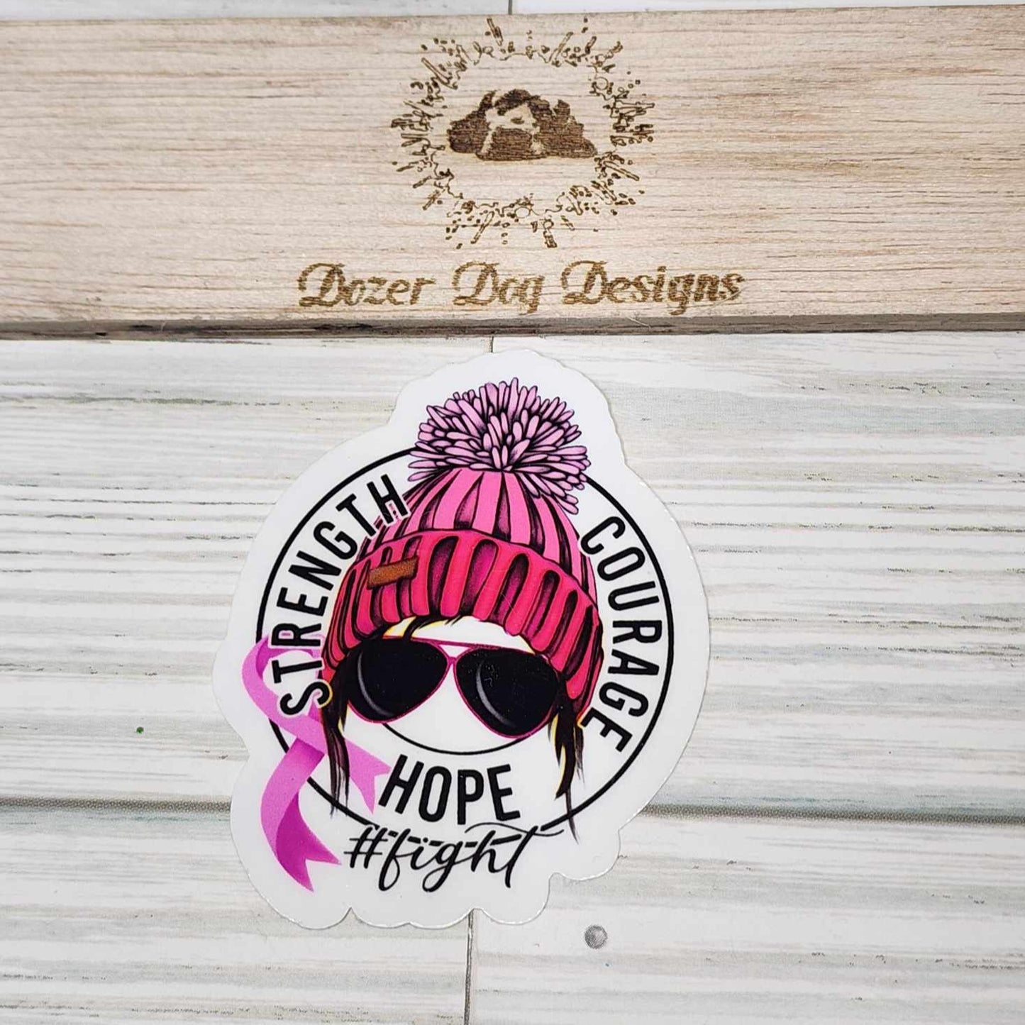 Breast Cancer Beanie MDD Waterproof Sticker