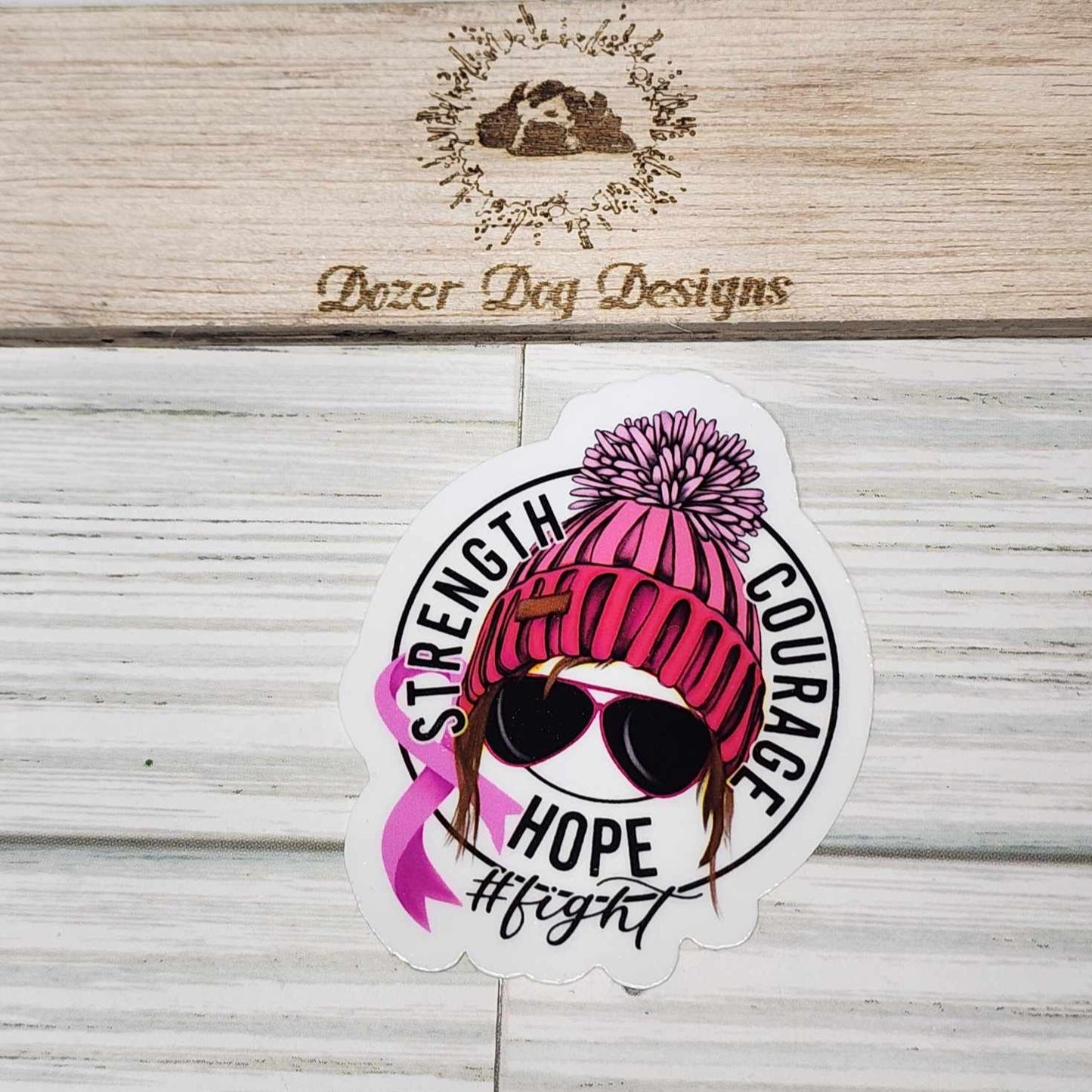 Breast Cancer Beanie MDD Waterproof Sticker