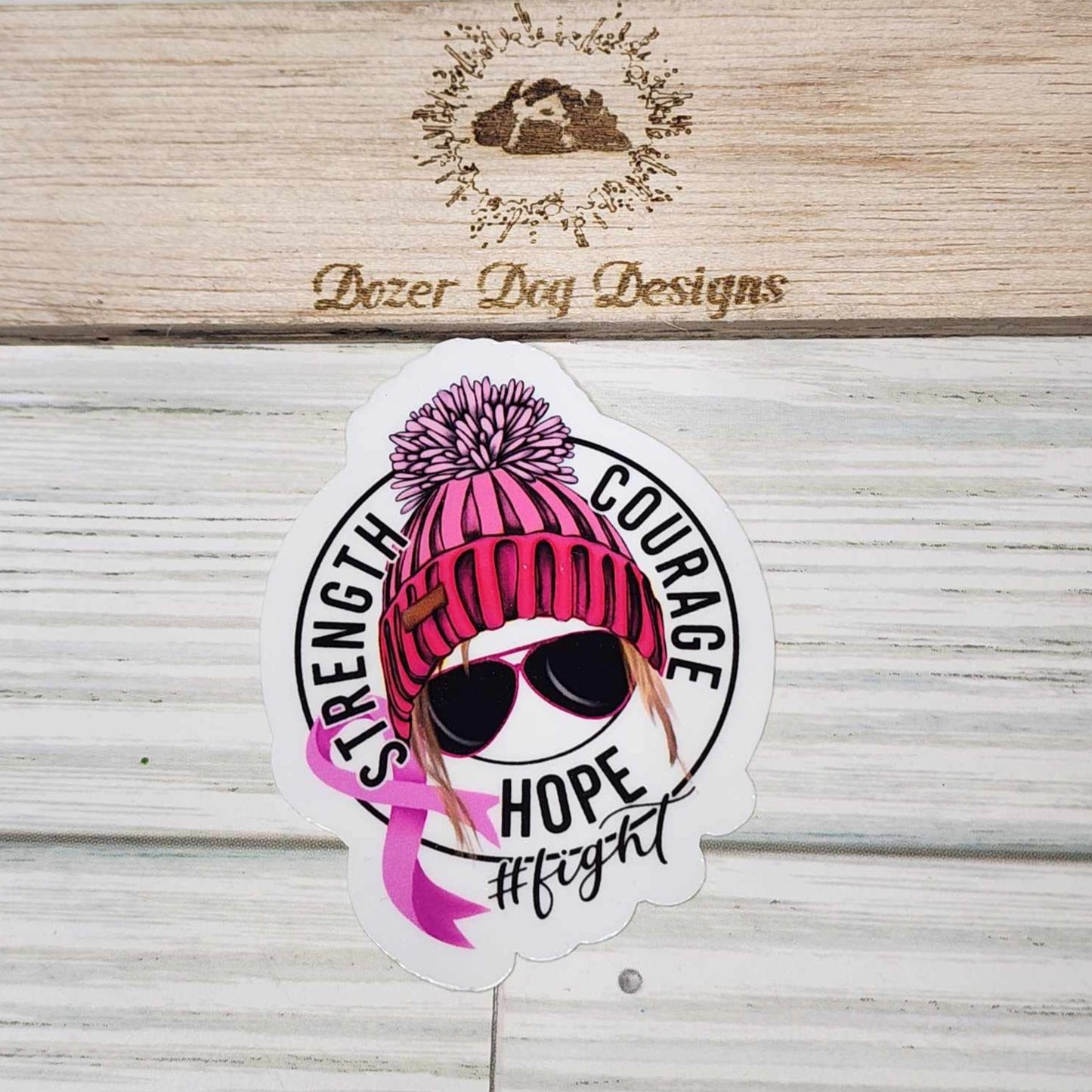 Breast Cancer Beanie MDD Waterproof Sticker
