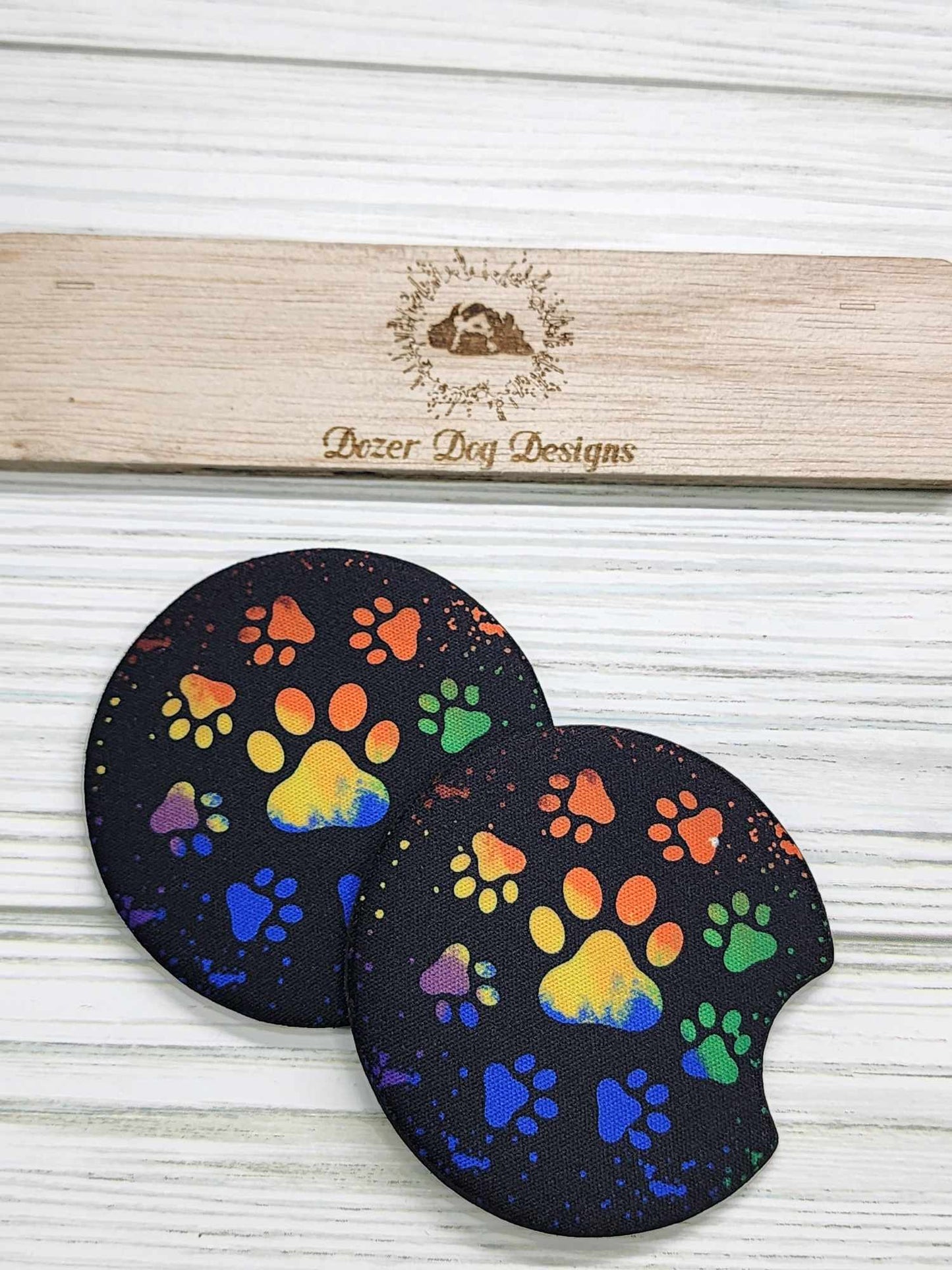 Paw Print Car Coaster Set of 2