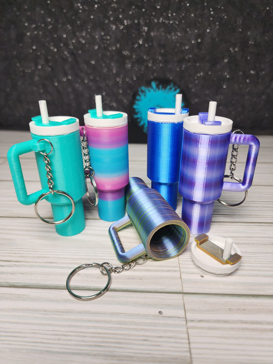 Tumbler Style Lip Balm Holder Keychain