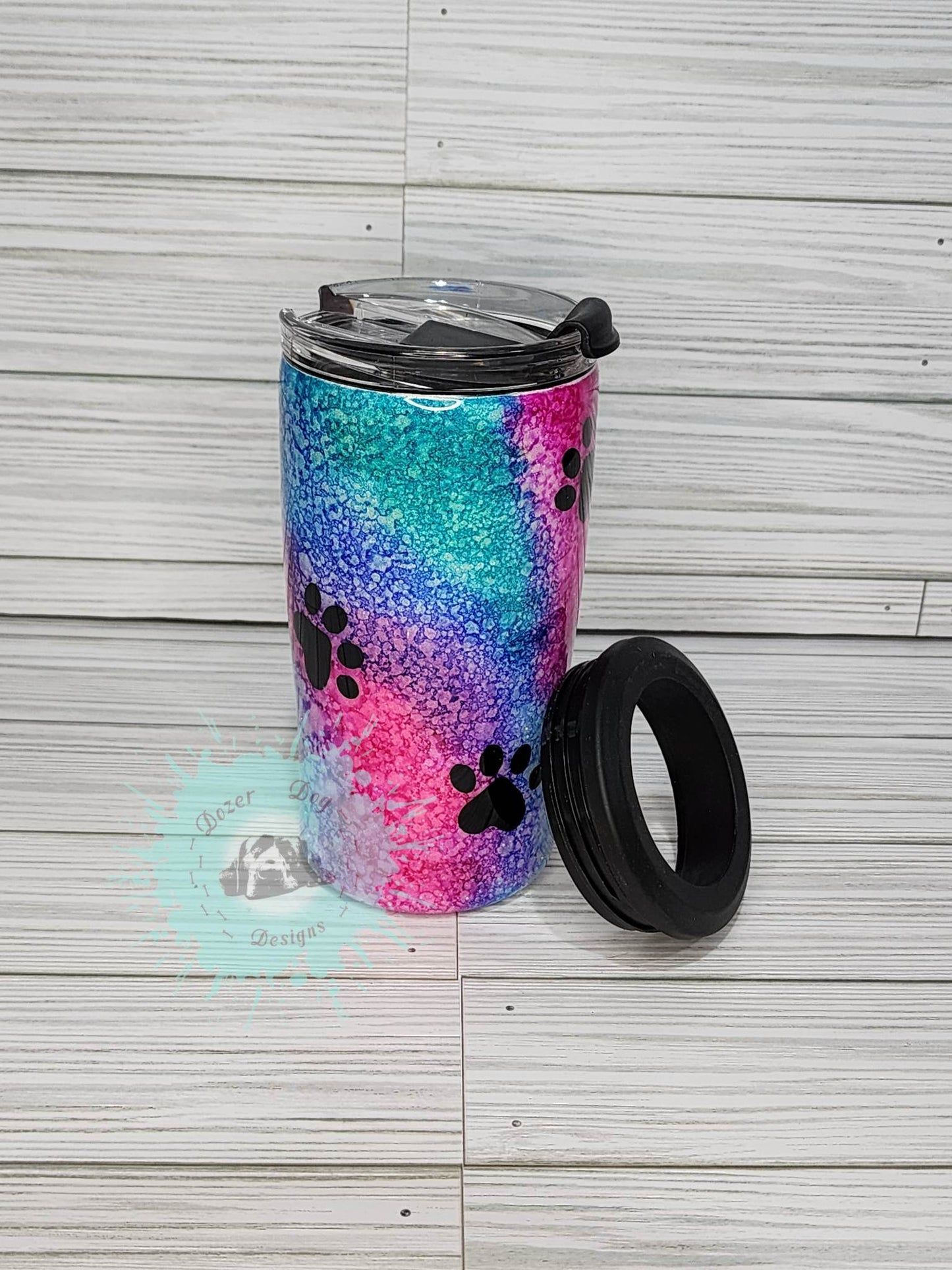 Water Color Paw Print 14oz 4-in-1 Tumbler Koozie