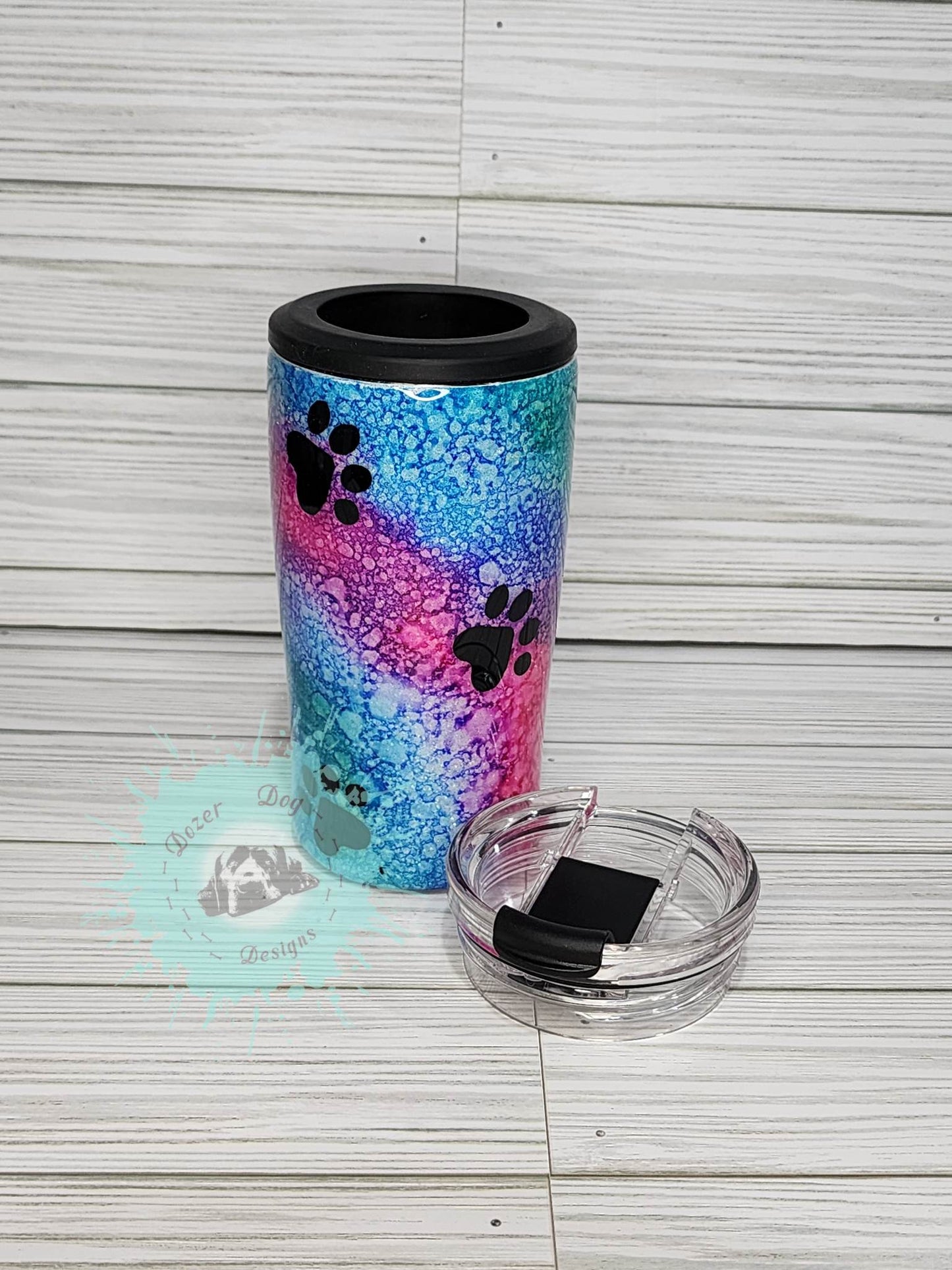 Water Color Paw Print 14oz 4-in-1 Tumbler Koozie