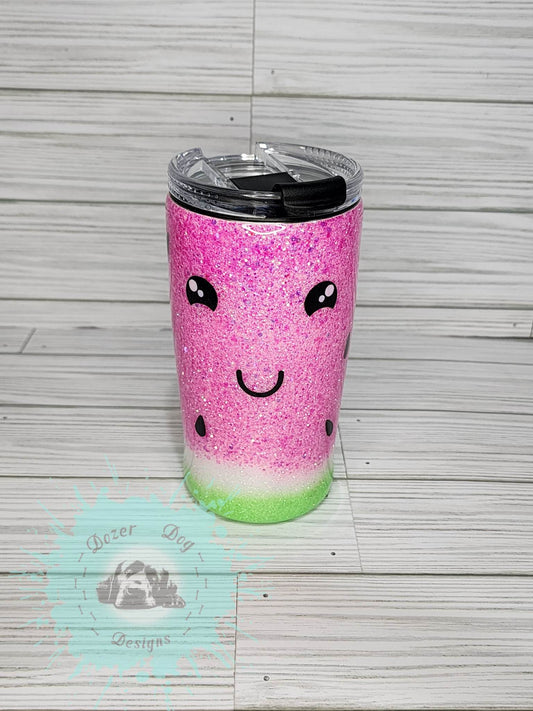 Cute Kawaii Watermelon Face 14oz 4-in-1 Tumbler Koozie