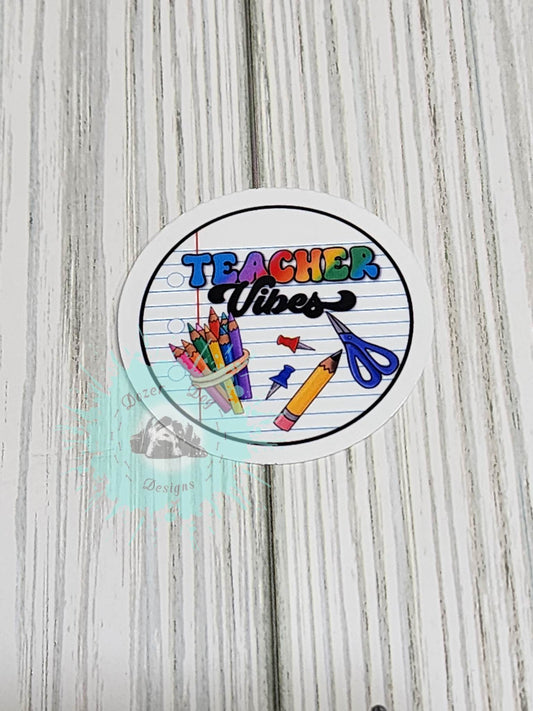 Teacher Vibes Waterproof Sticker