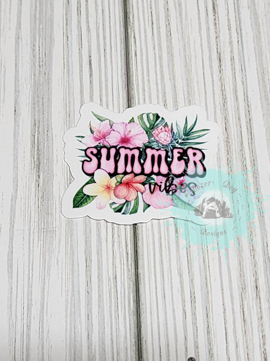 Summer Vibes Floral Waterproof Sticker