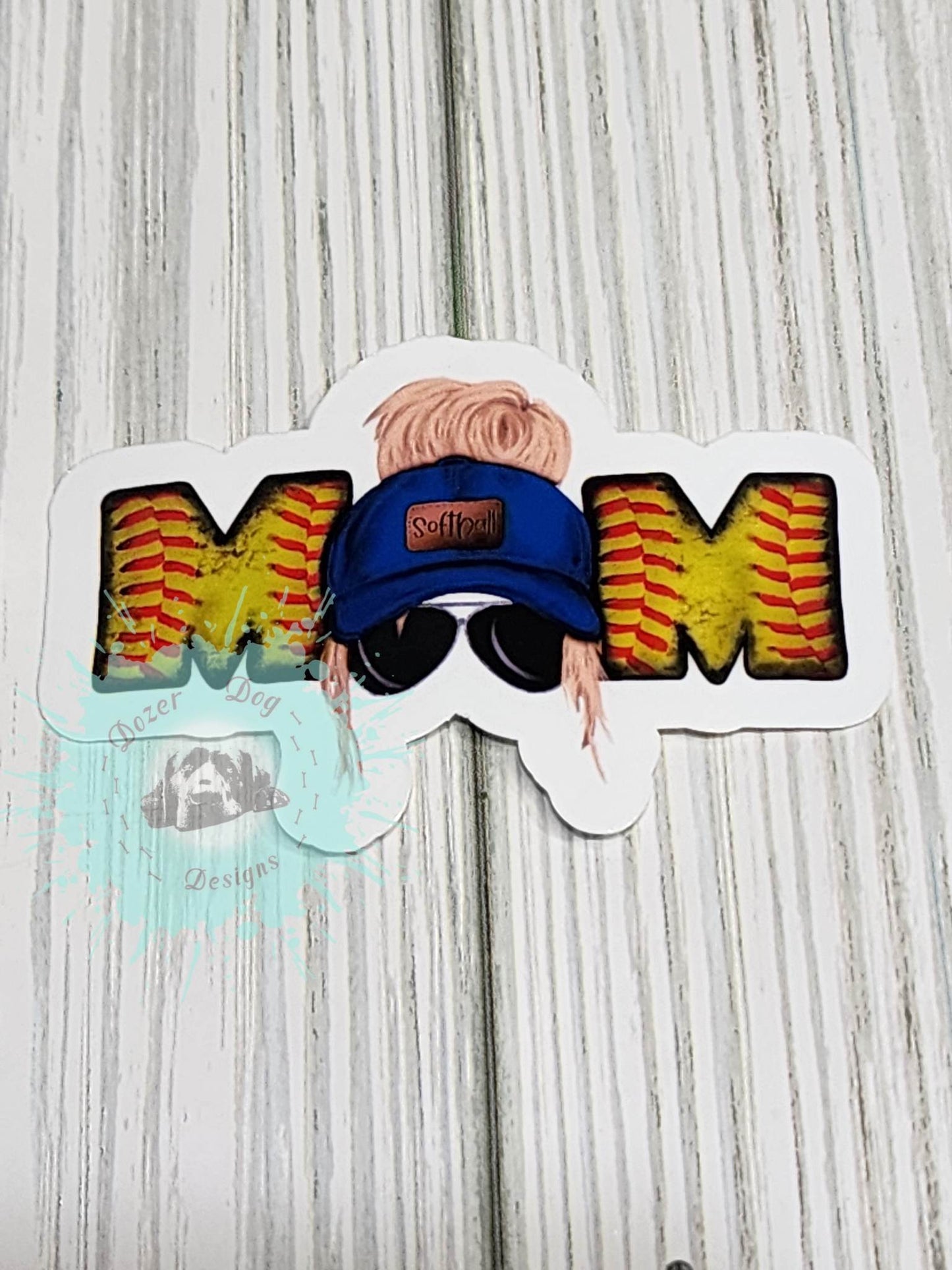 Softball Mom Waterproof Sticker