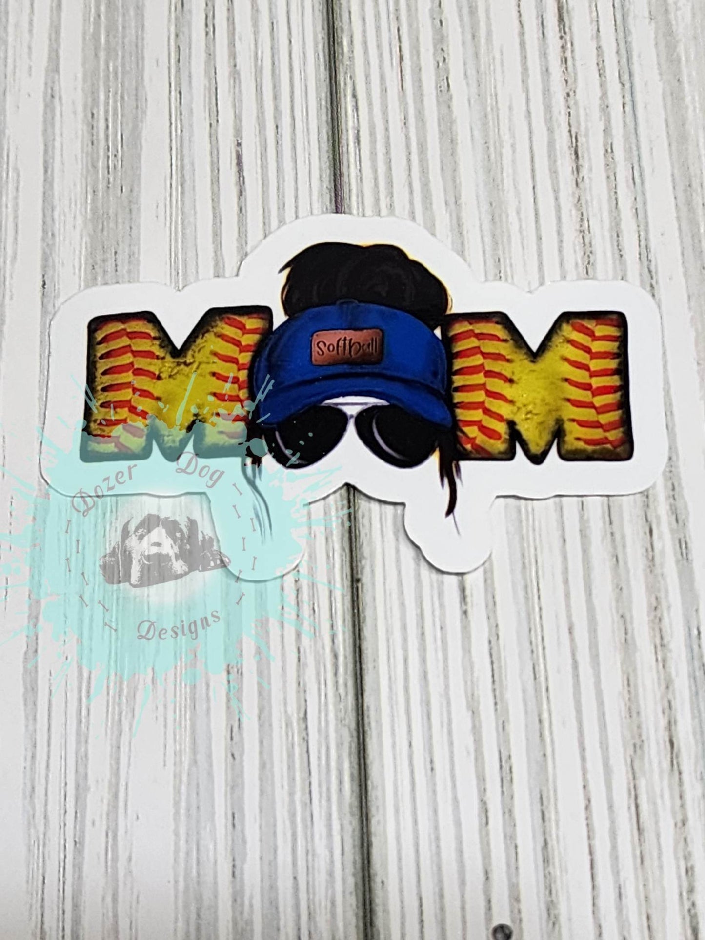 Softball Mom Waterproof Sticker