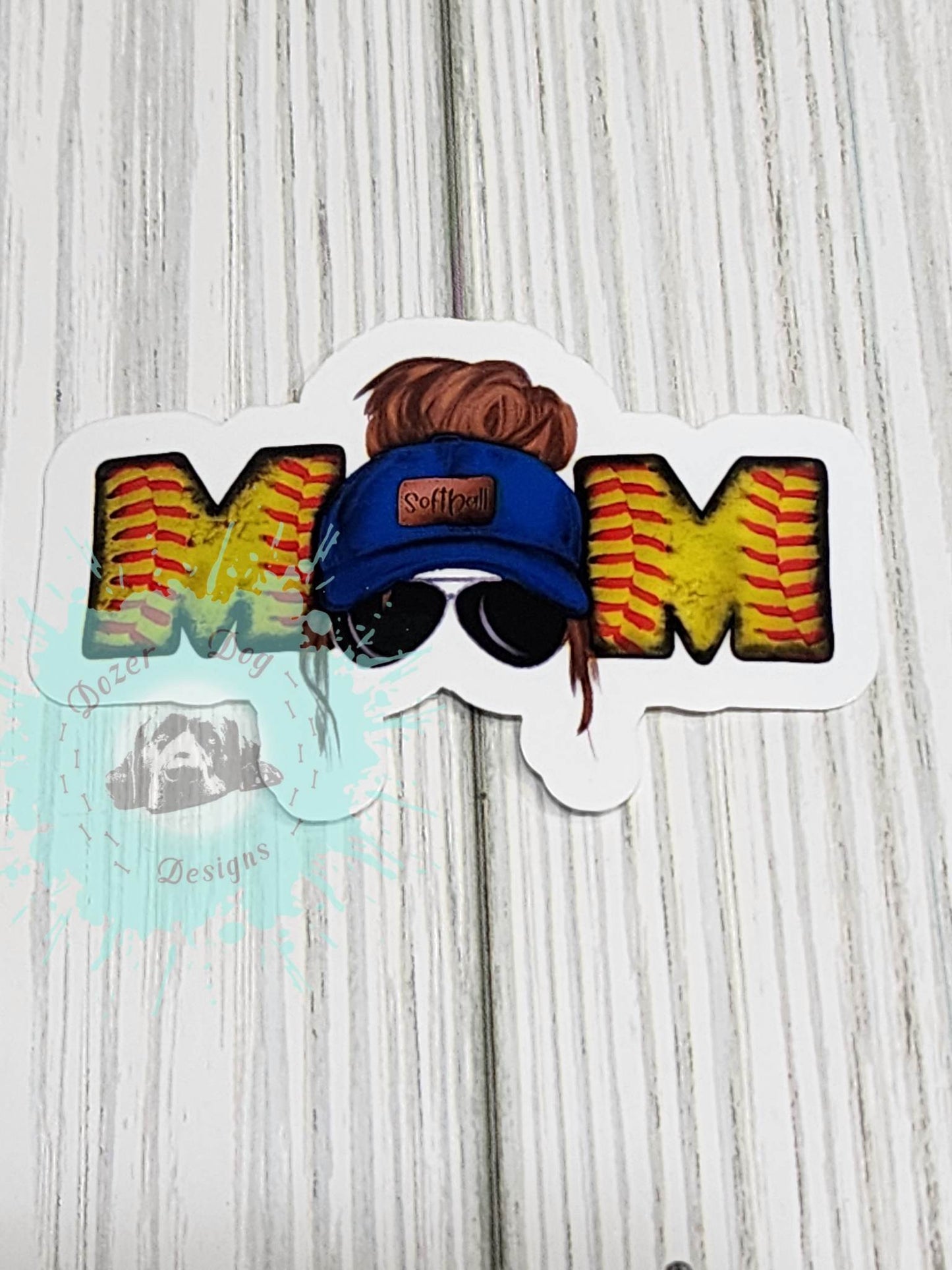 Softball Mom Waterproof Sticker