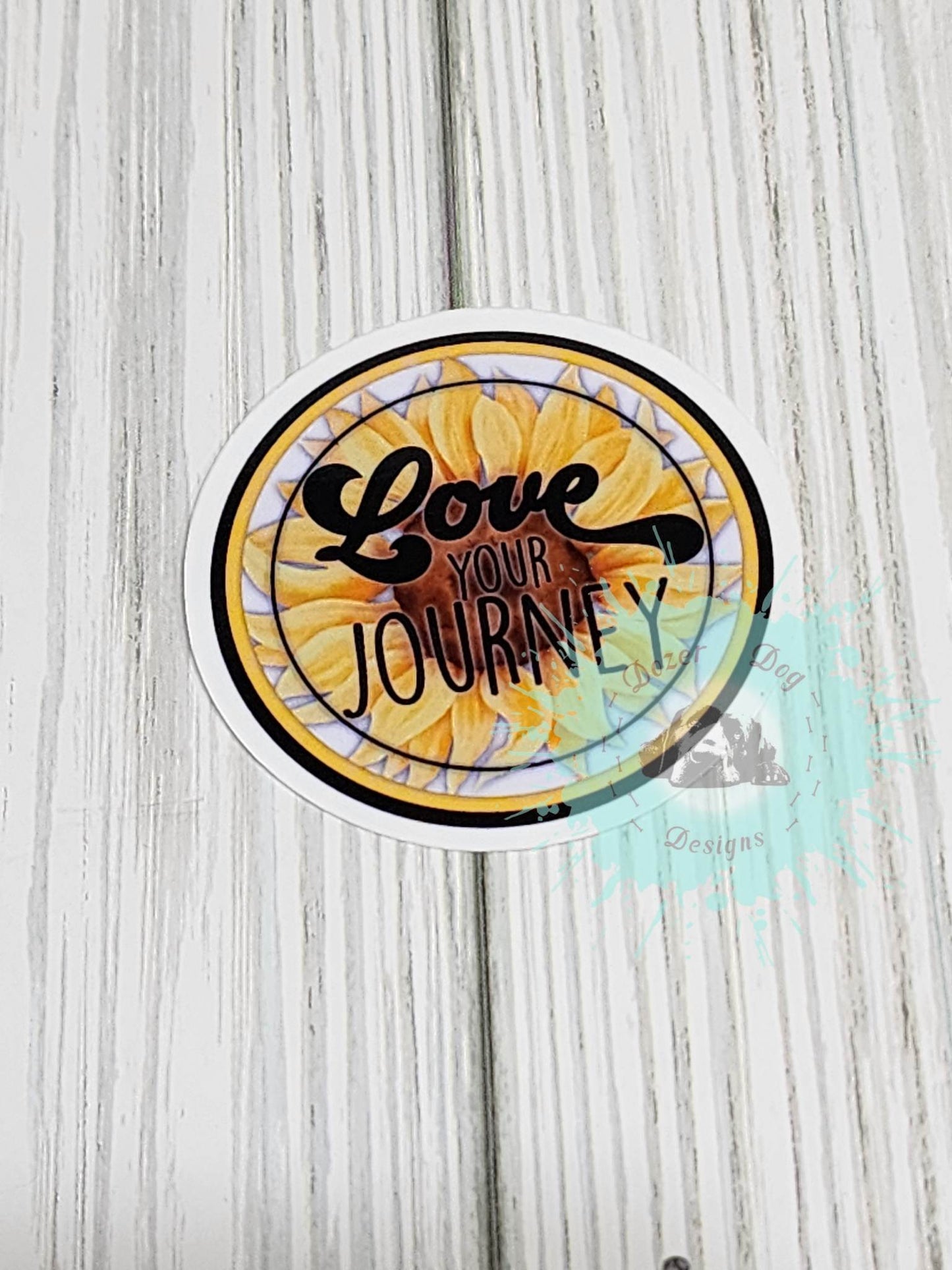Love Your Journey Sunflower Waterproof Sticker