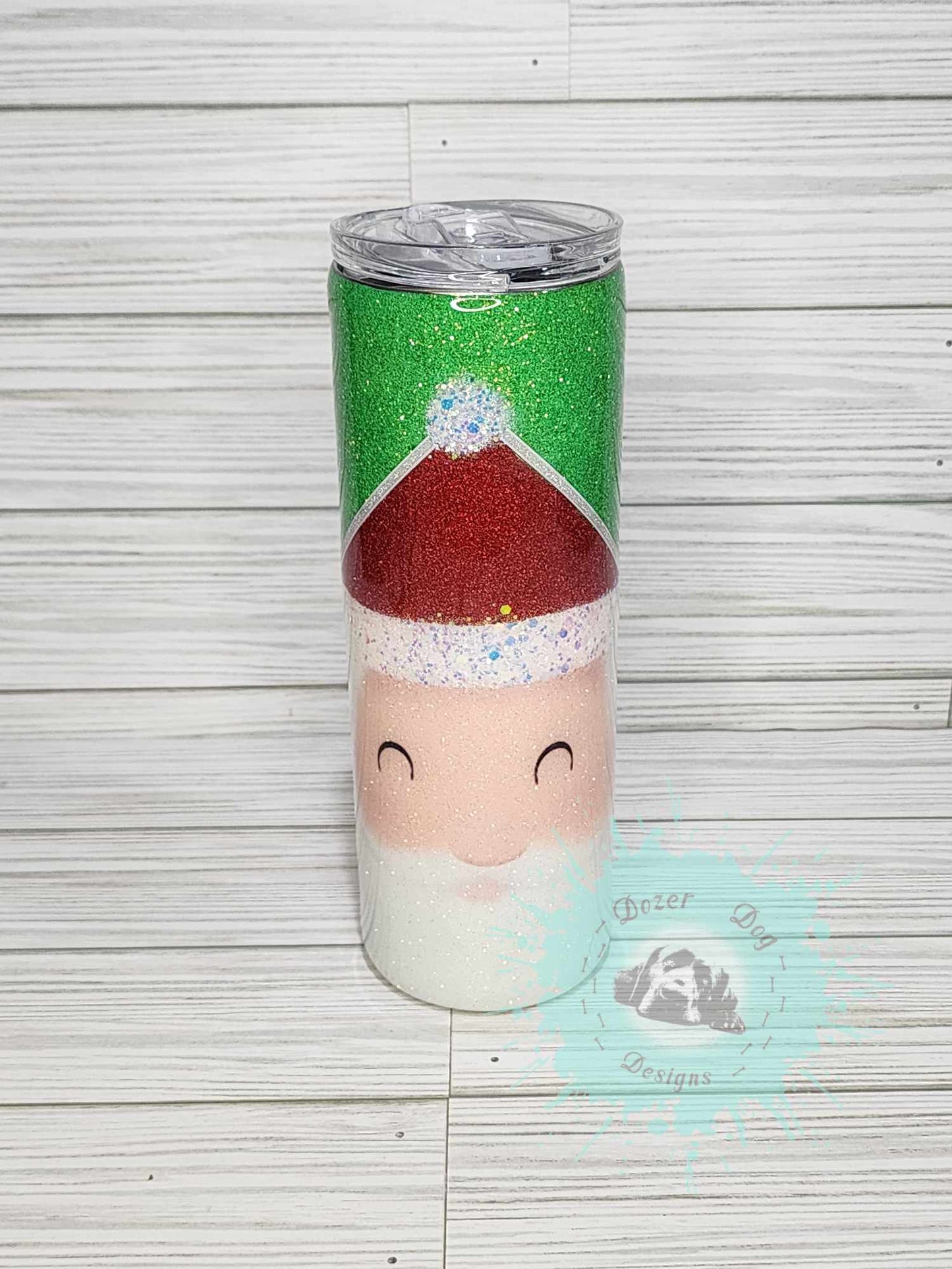 Santa and Grinch V split Tumbler 20oz Skinny Tumbler