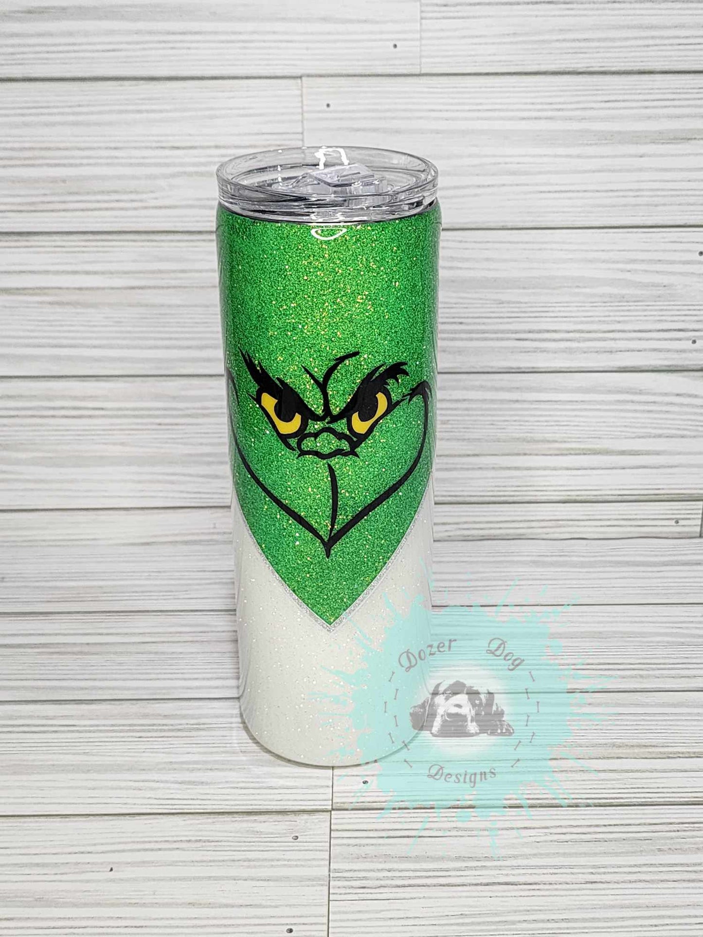 Santa and Grinch V split Tumbler 20oz Skinny Tumbler