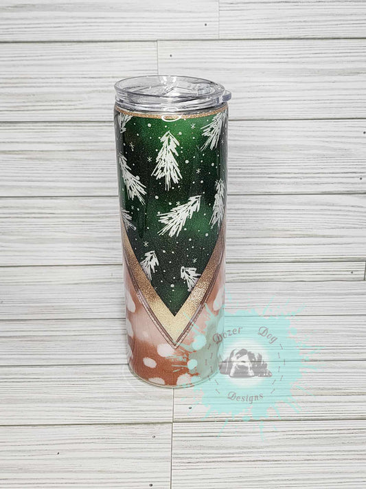 Deer Spots Christmas Tree V-split 20oz Tumbler