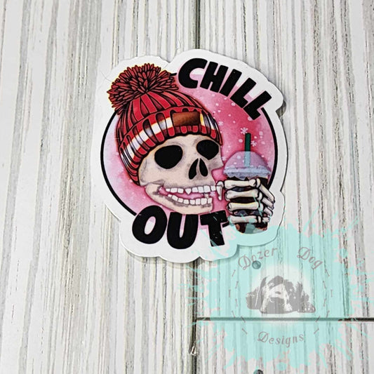 Chill Out Skull MDD Waterproof Sticker