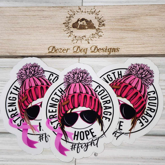 Breast Cancer Beanie MDD Waterproof Sticker