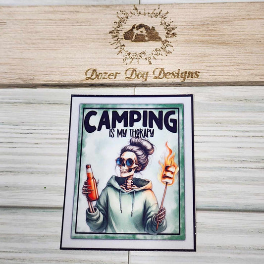 Camping is My Therapy MDD Waterproof Sticker