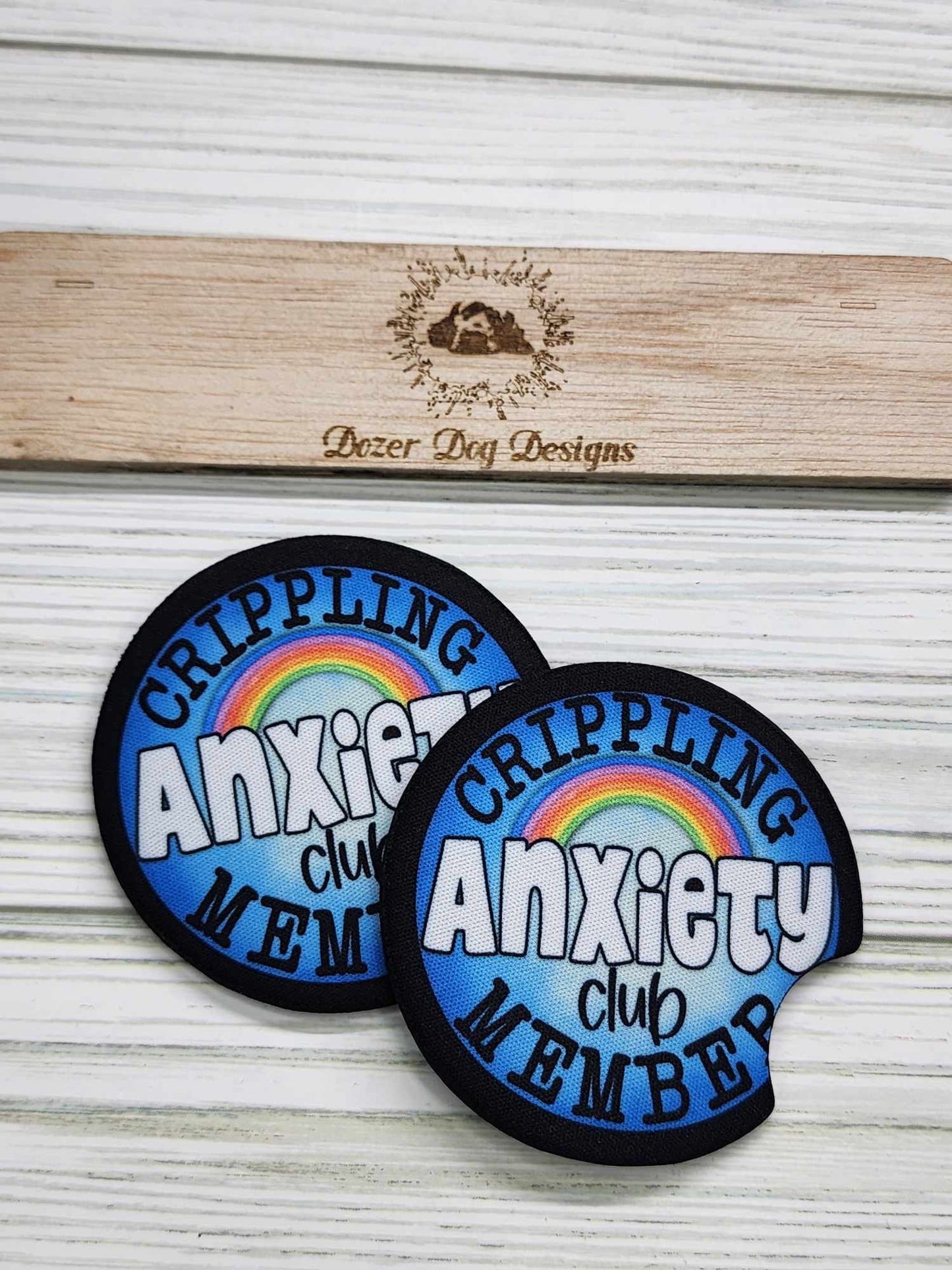 Crippling Anxiety Club Member Car Coaster Set of 2