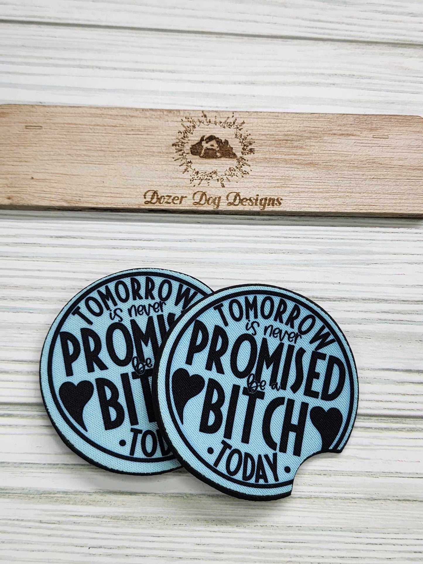 Be a B*tch Today - Text - Car Coaster Set of 2