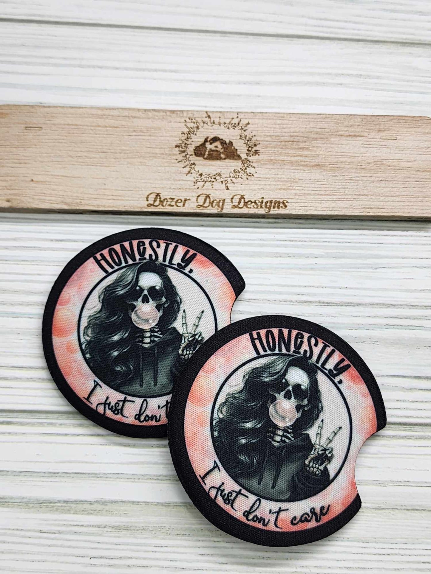 Honestly I Don't Care Car Coaster Set of 2