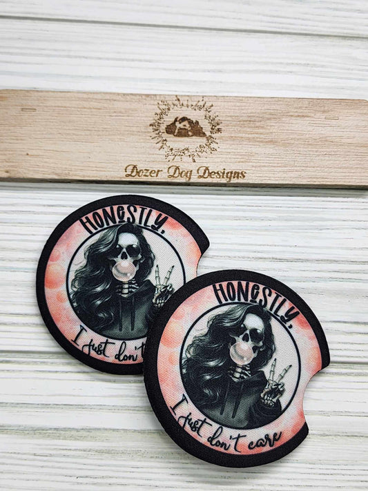 Honestly I Don't Care Car Coaster Set of 2