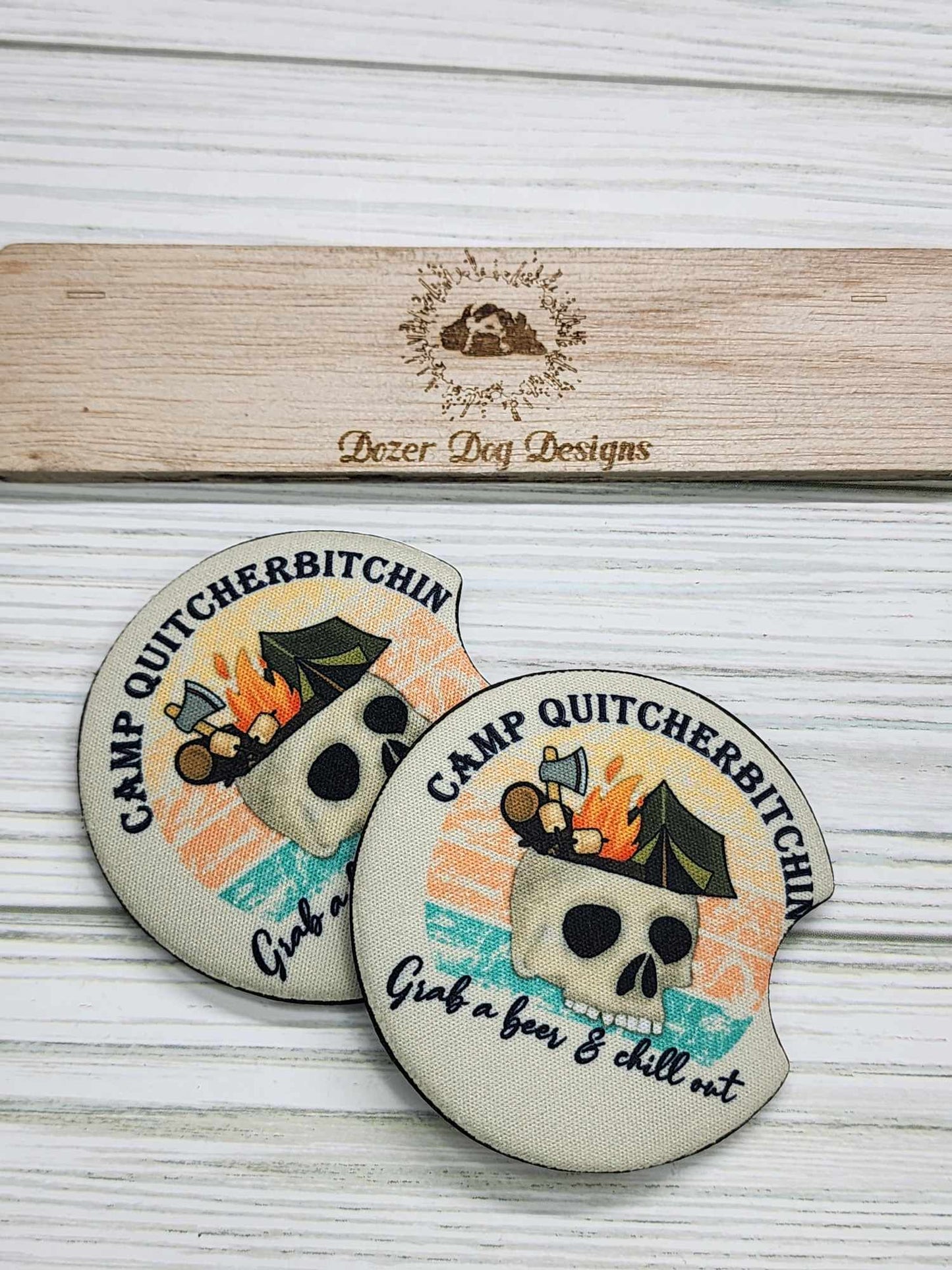 Camp Quitcherbitchin Car Coaster Set of 2