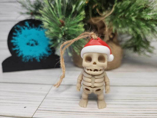 Santa Skeleton Christmas Ornament 3D Print