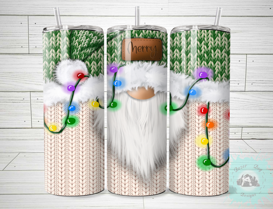 Christmas Lights Gnome SUBLIMATION 20oz Tumbler