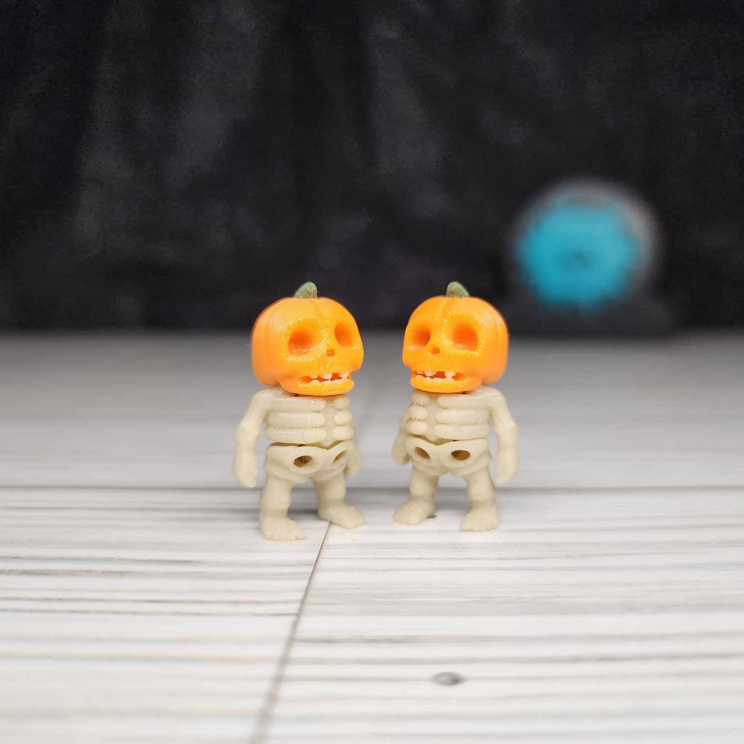 Tiny Flexi Skeleton - Pumpkin Head 3D Print