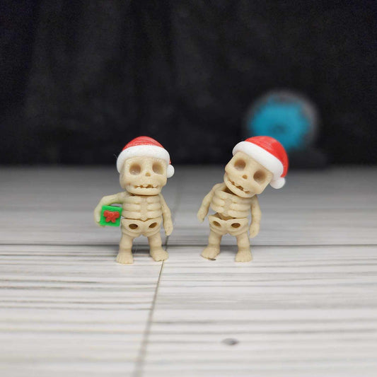 Tiny Flexi Skeleton - Santa Hat 3D Print