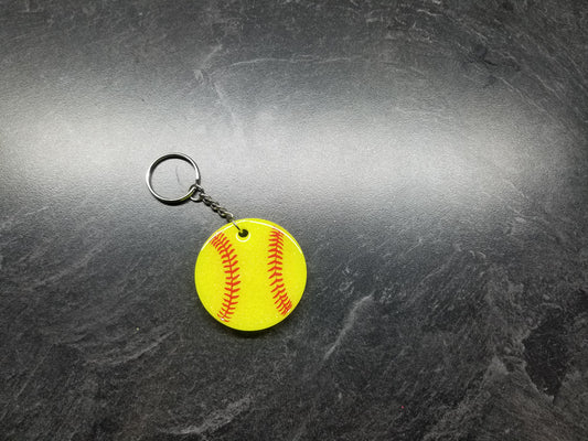 Custom Softball Resin Keychain