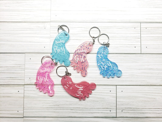 CUSTOM Baby Footprint Resin Keychain