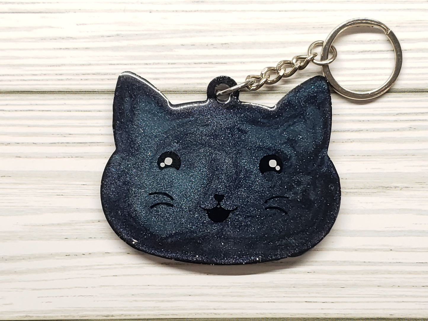 Custom Kawaii Kitty Cat Face Keychain