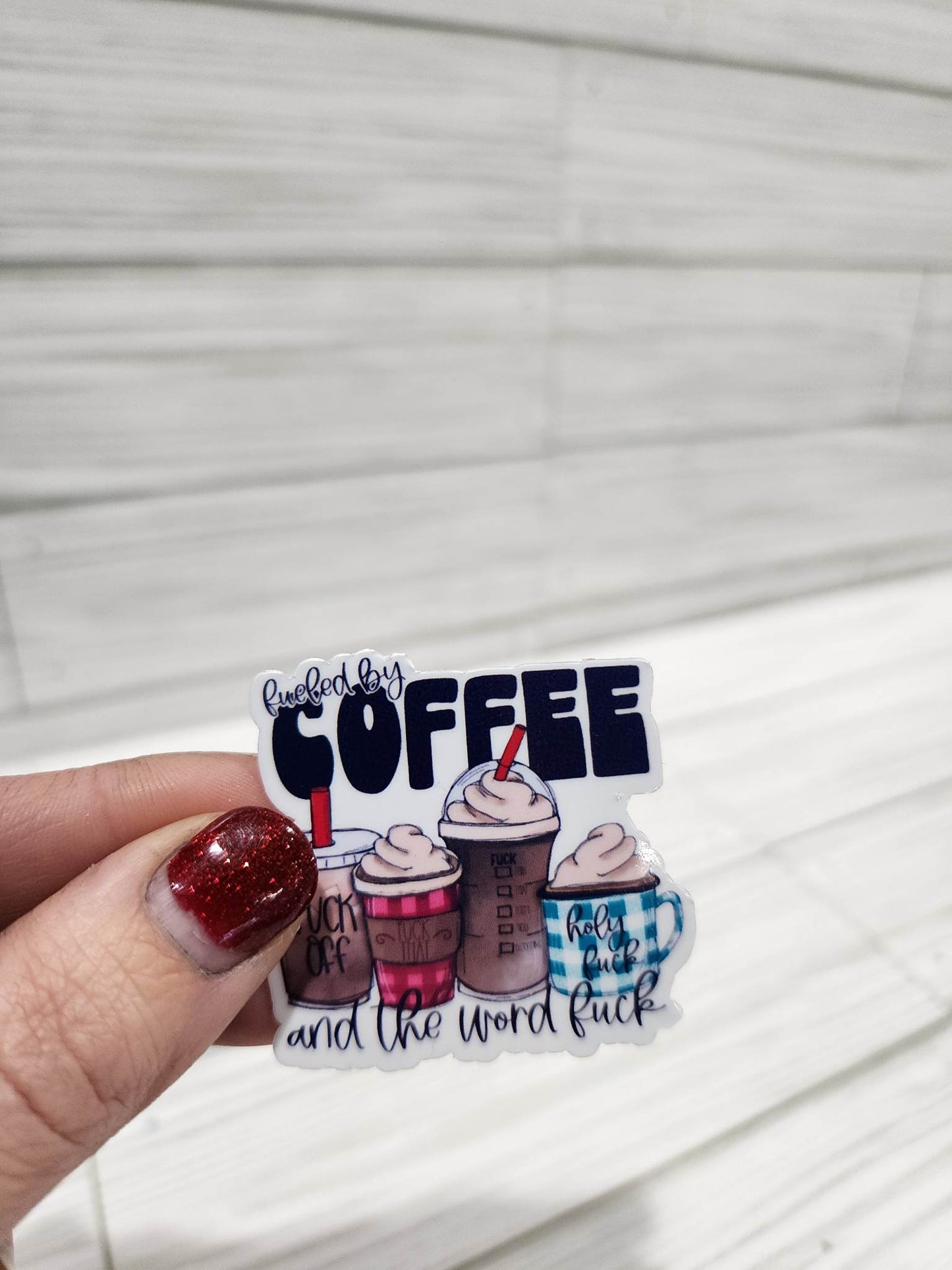 Coffee and the Word F*uck NSFW Waterproof Sticker