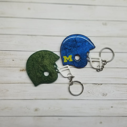 Custom Football Helmet Resin Keychain