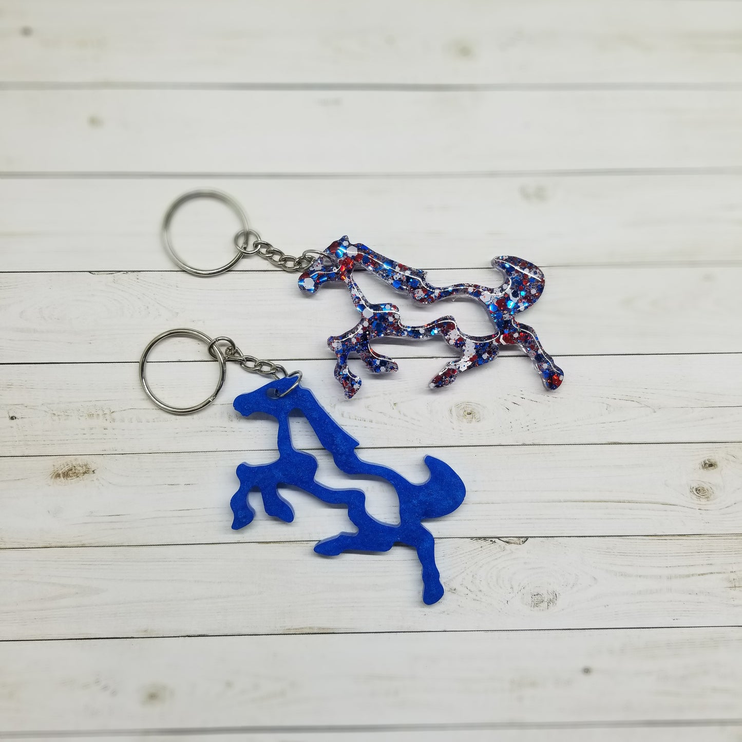 Custom Mustang Horse Resin Keychain