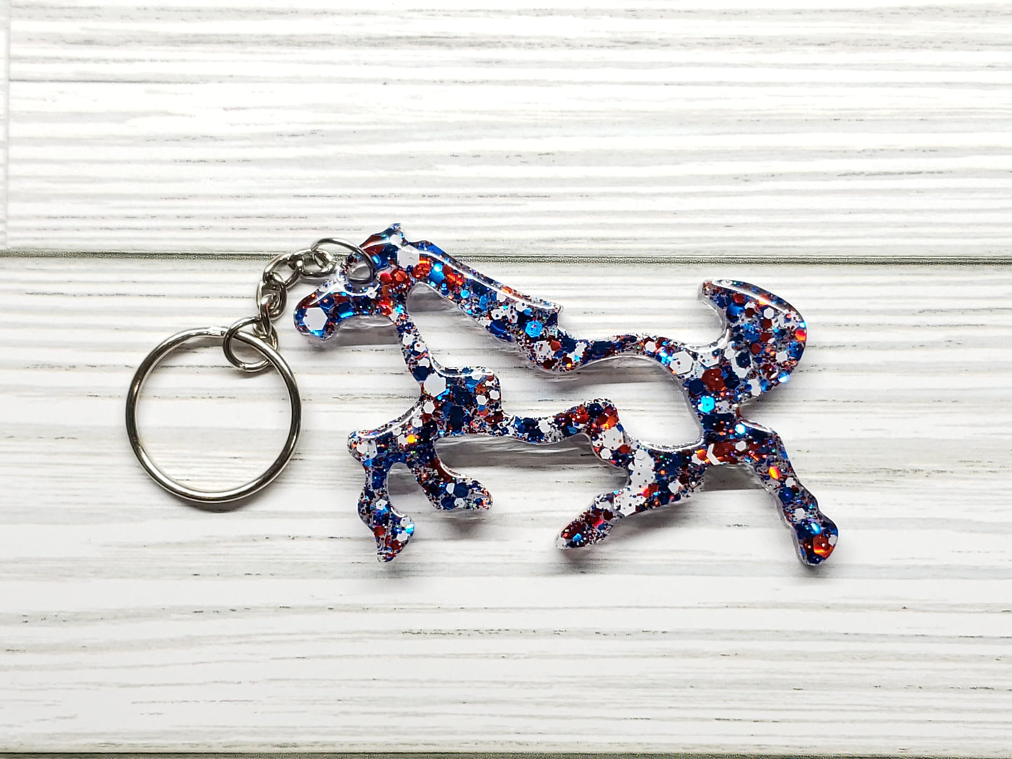 Custom Mustang Horse Resin Keychain