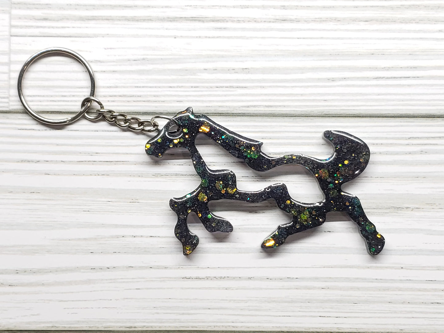 Custom Mustang Horse Resin Keychain