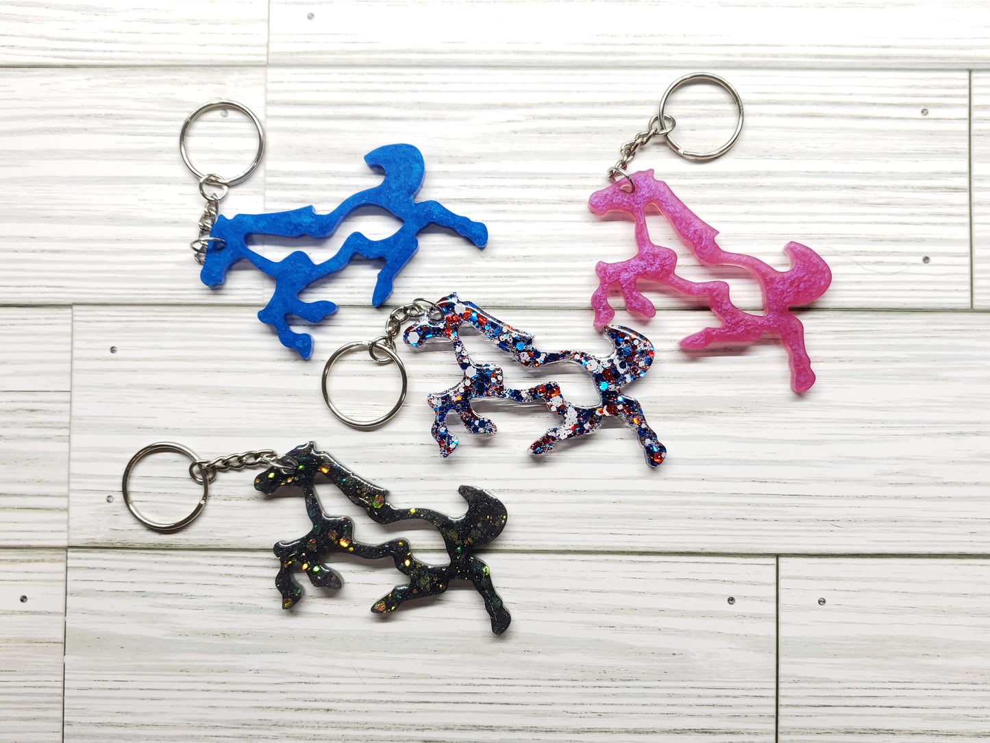 Custom Mustang Horse Resin Keychain