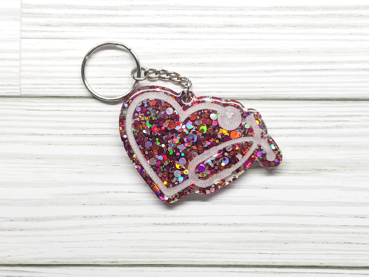 Custom Nurse Heart Stethoscope Keychain