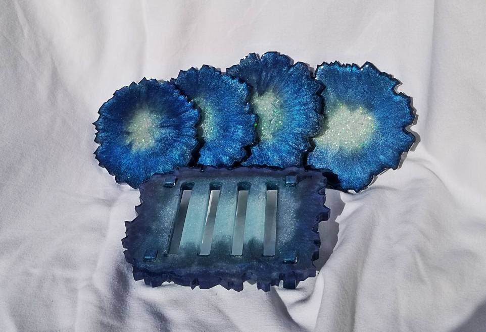 Geode Coaster set with Tray