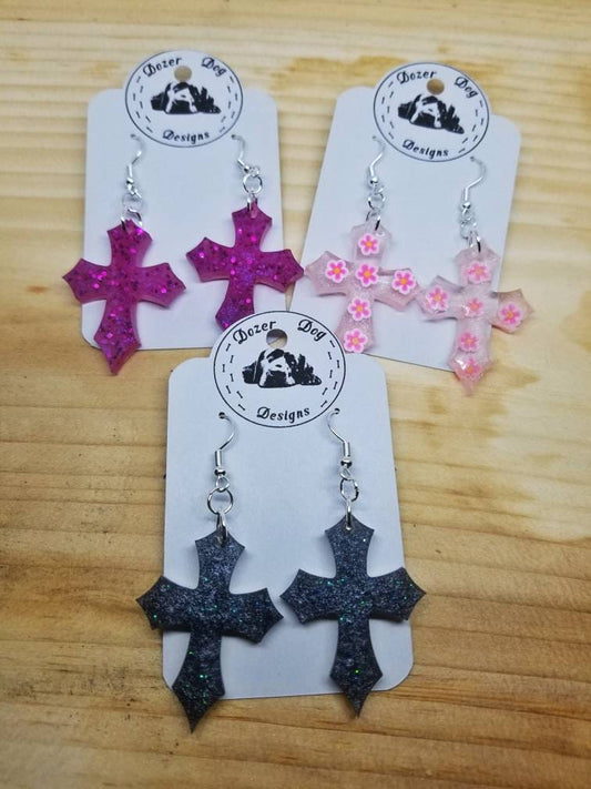 Custom Cross Faith Dangle Earrings