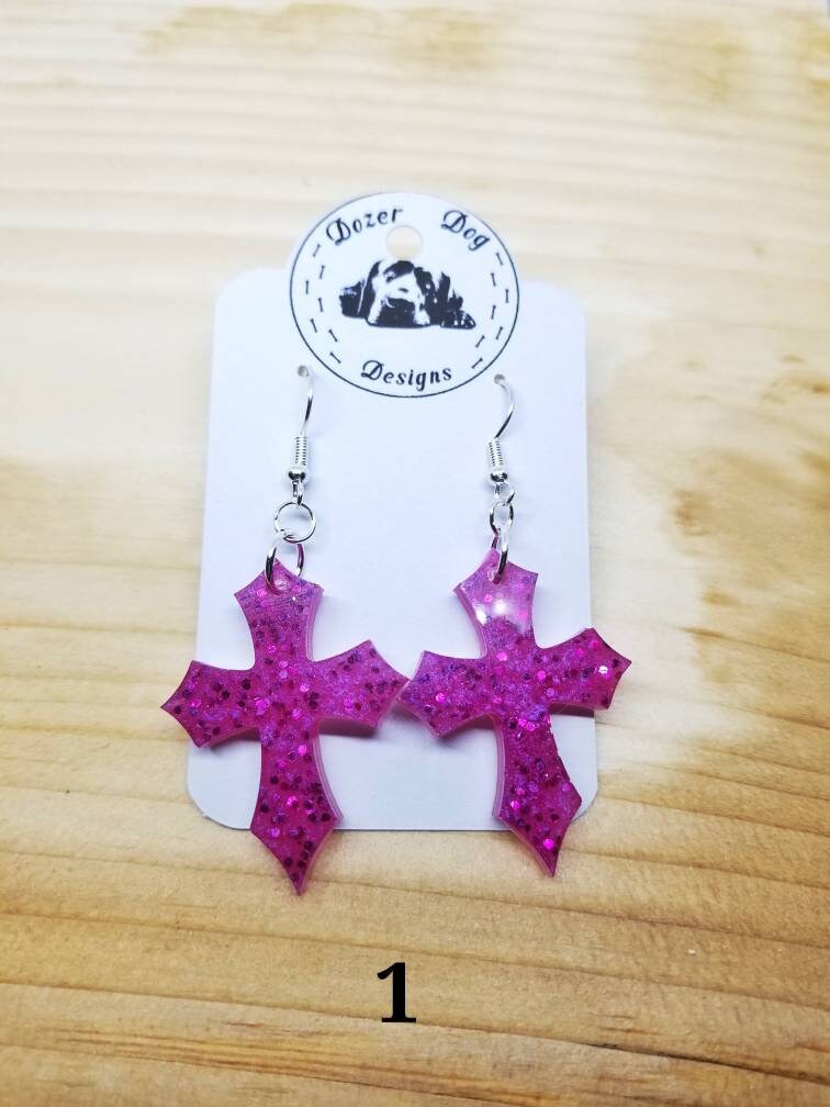 Custom Cross Faith Dangle Earrings