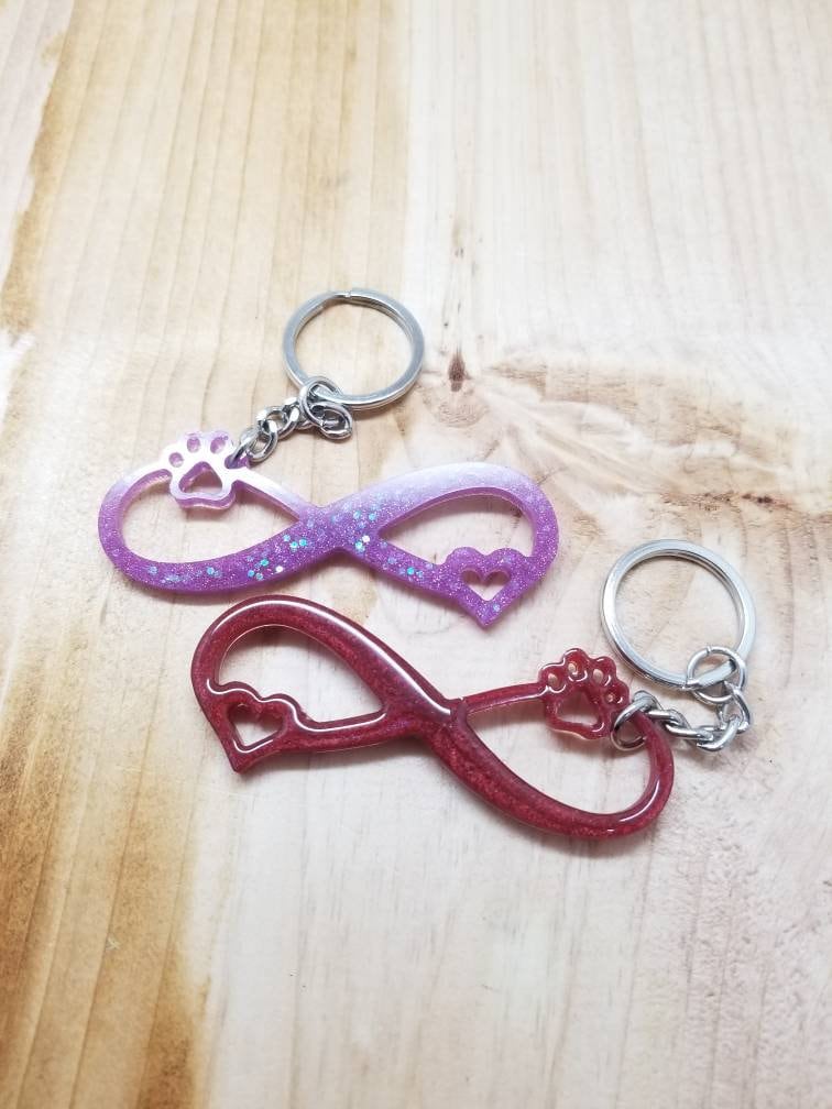 Custom Infinity Paw & Heart Keychain