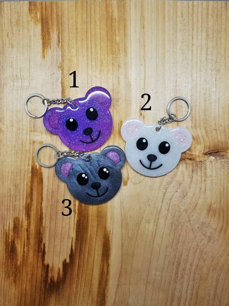 Custom Cute Teddy Bear Resin Keychain