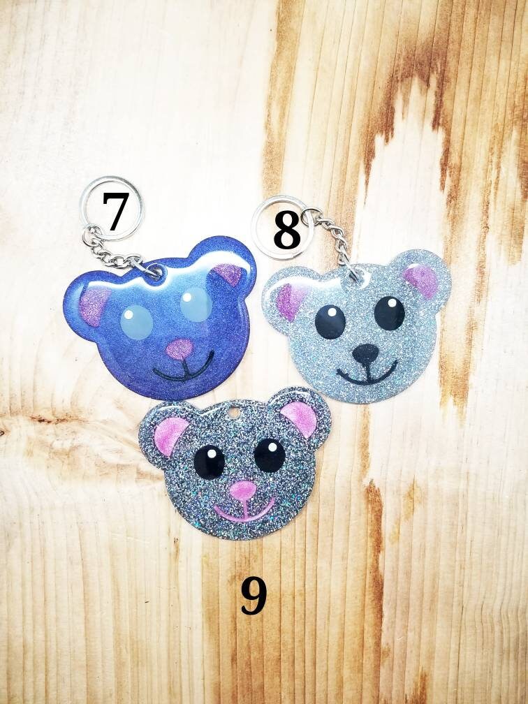 Custom Cute Teddy Bear Resin Keychain