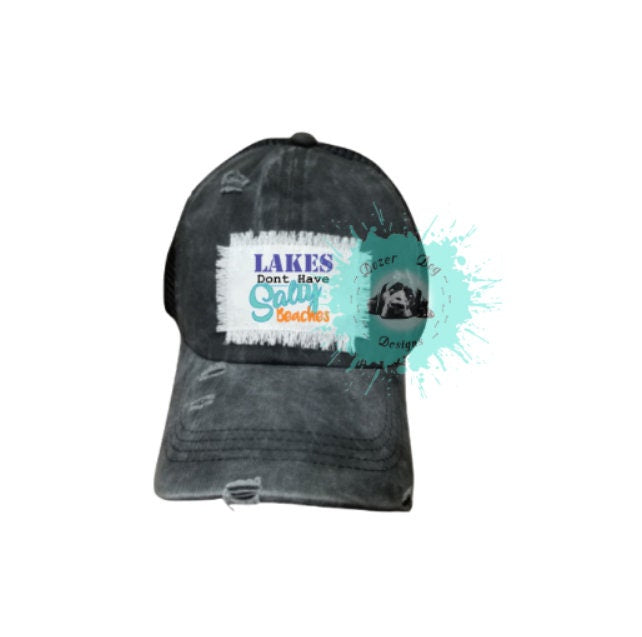 Salty Beaches Distressed Ponytail Patch Hat