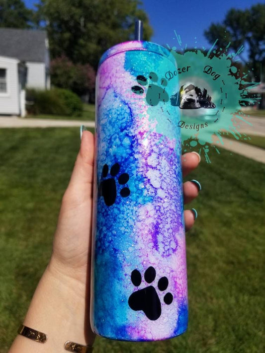 Watercolor Pawprint Tumbler