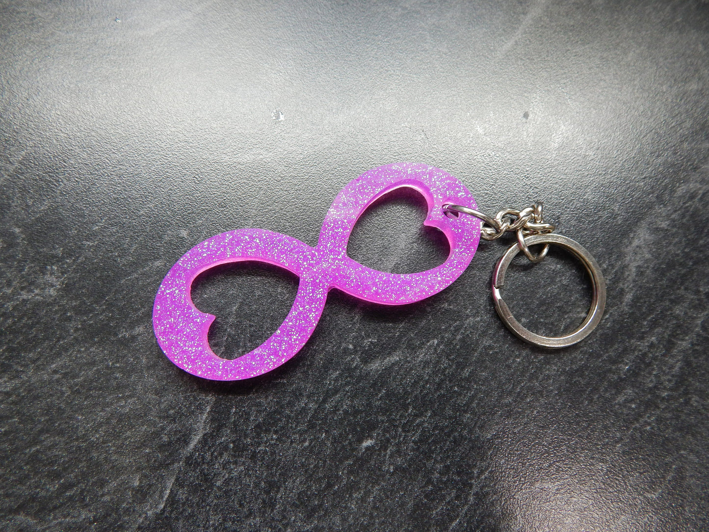 Infinity Hearts Resin Keychain - Never Ending - Dont Give Up - Forever
