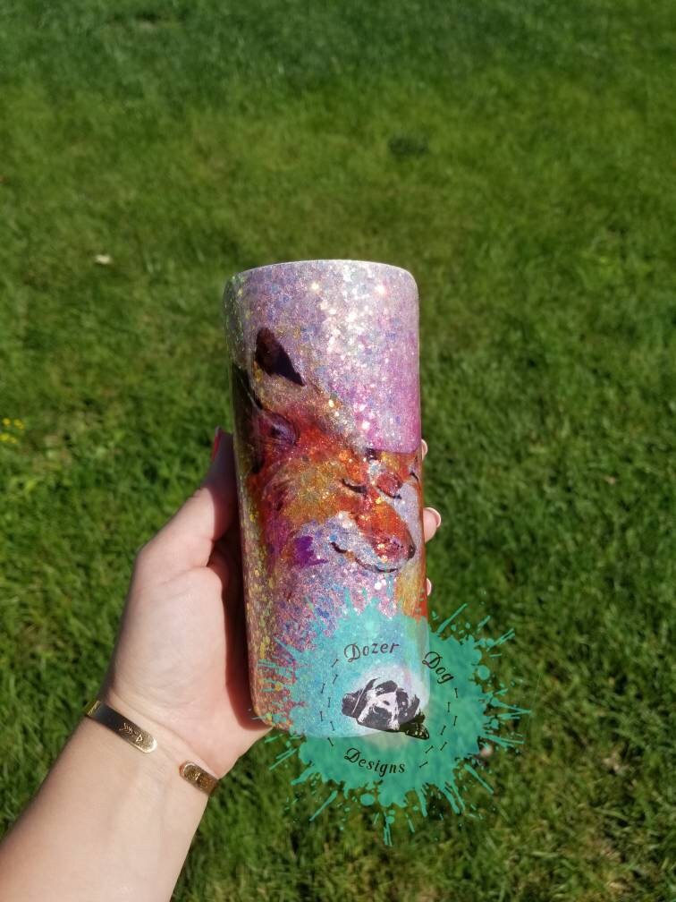 Fox Glitter Resin Tumbler